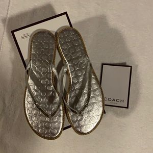 Coach signature leather flip flops size 7.5